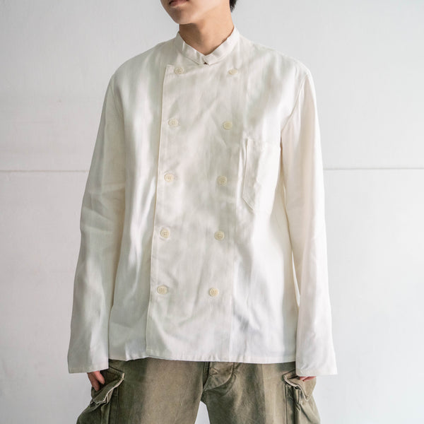 1970-80s German military double breasted white chef jacket 'dead stock'