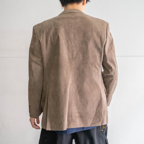 2000s Japan vintage light brown suede fabric tailored jacket