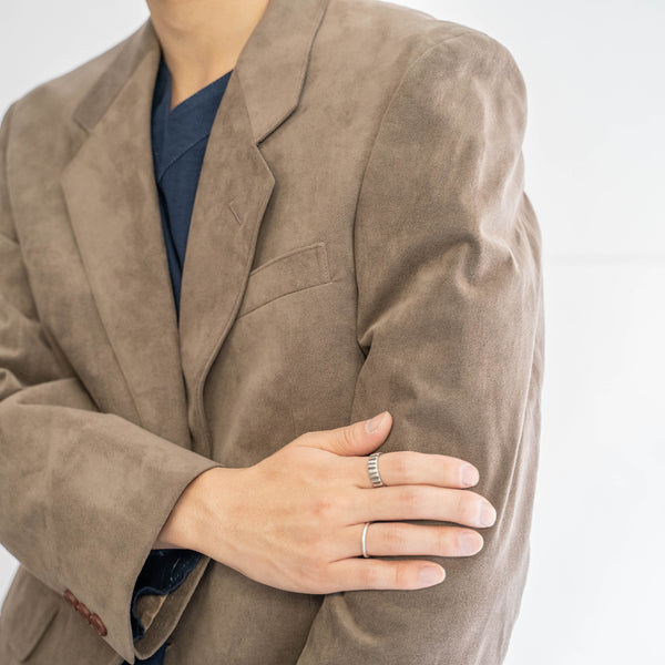 2000s Japan vintage light brown suede fabric tailored jacket