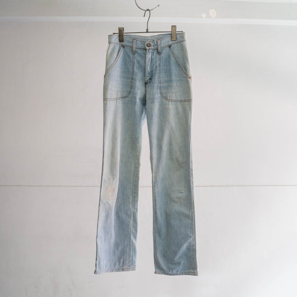 1970-80s "Lee" blue denim light oz work pants 'good fade'