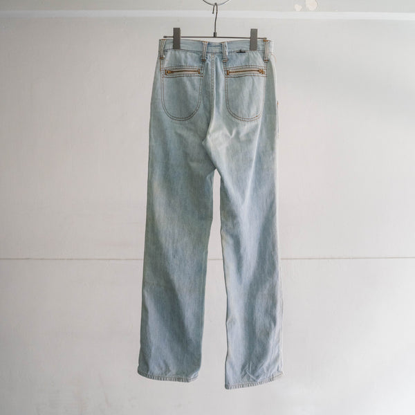 1970-80s "Lee" blue denim light oz work pants 'good fade'