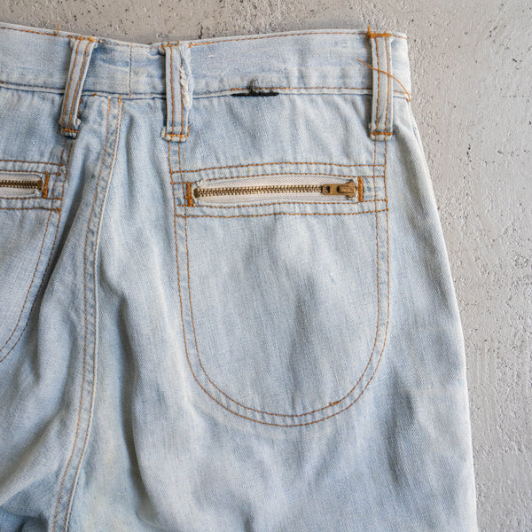 1970-80s "Lee" blue denim light oz work pants 'good fade'