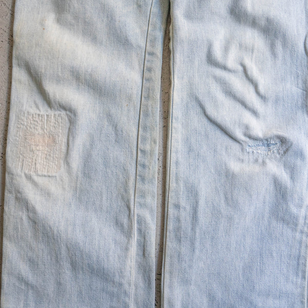 1970-80s "Lee" blue denim light oz work pants 'good fade'