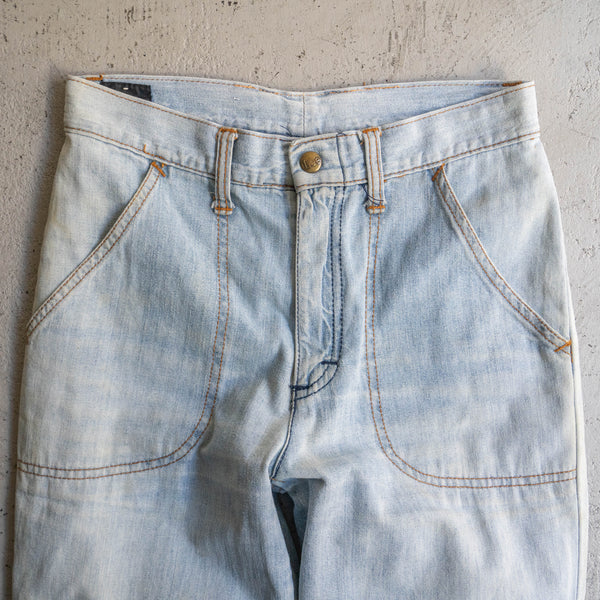 1970-80s "Lee" blue denim light oz work pants 'good fade'