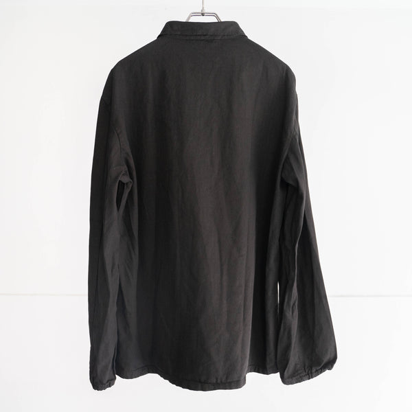 1980-2000s Czech military cotton twill pull over shirt 'dead stock' -black dyed-