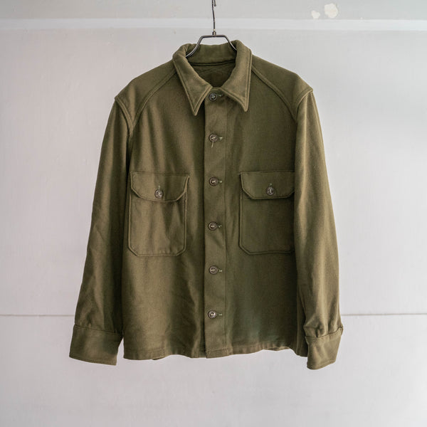 1950s U.S military dark green two pockets wool shirt jacket