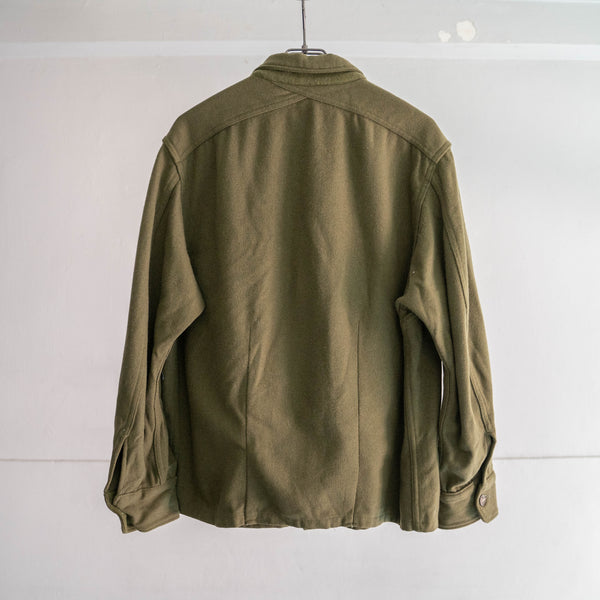 1950s U.S military dark green two pockets wool shirt jacket