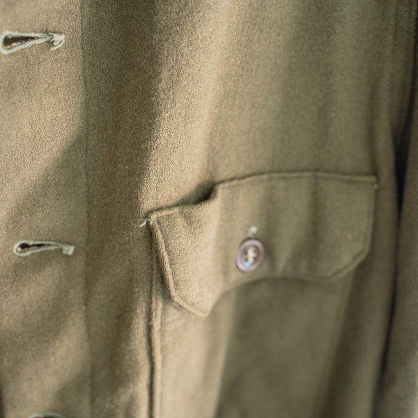 1950s U.S military dark green two pockets wool shirt jacket