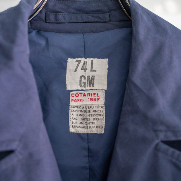1960s French military dark navy cotton work coat