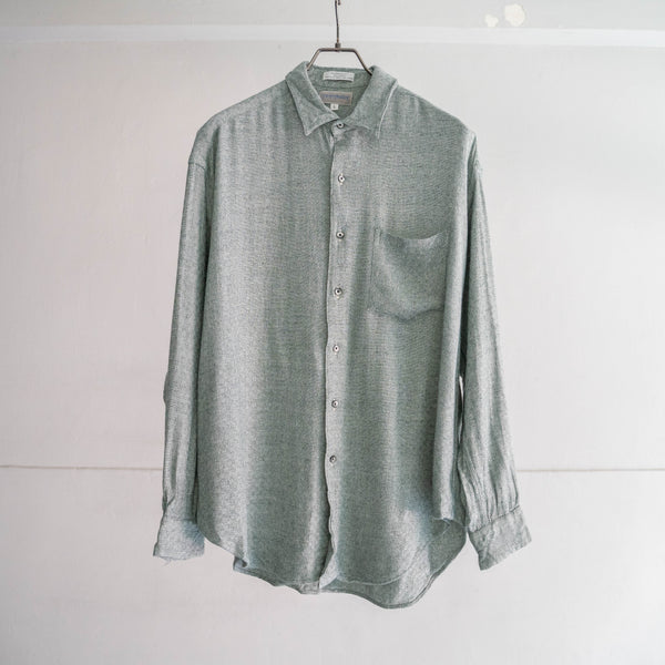 1990-00s light green based rayon 100 knit polo shirt