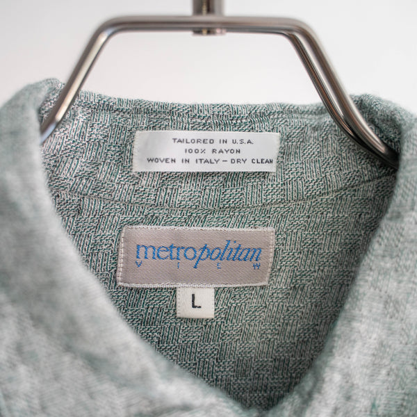 1990-00s light green based rayon 100 knit polo shirt