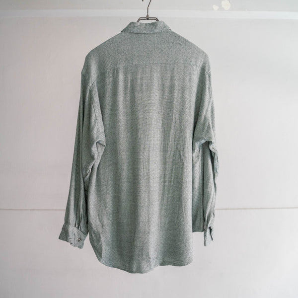 1990-00s light green based rayon 100 knit polo shirt