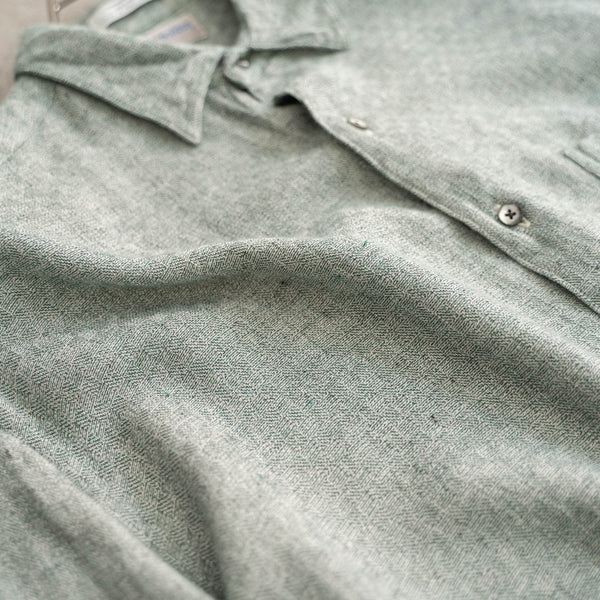 1990-00s light green based rayon 100 knit polo shirt