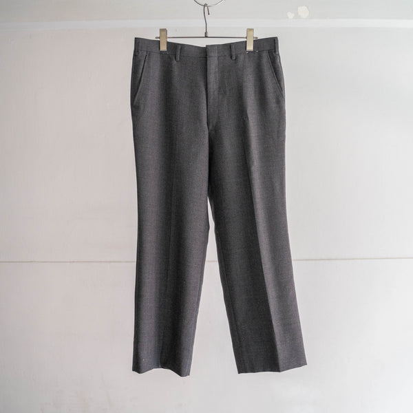 1990-00s Japan vintage dark gray herringbone wool slacks