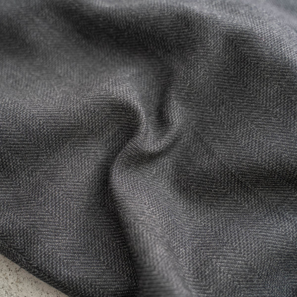 1990-00s Japan vintage dark gray herringbone wool slacks