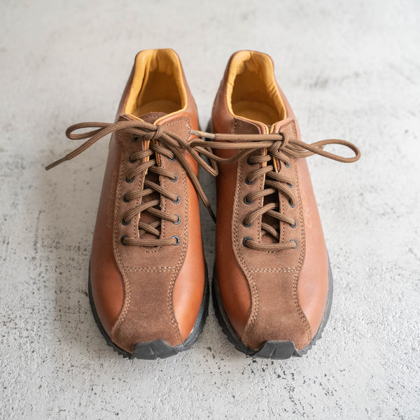 2000s Italy "CRISPI" leather sneaker 'dead stock' -red brown-