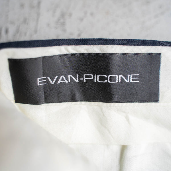1990s dark navy poly × wool slacks -light weight-