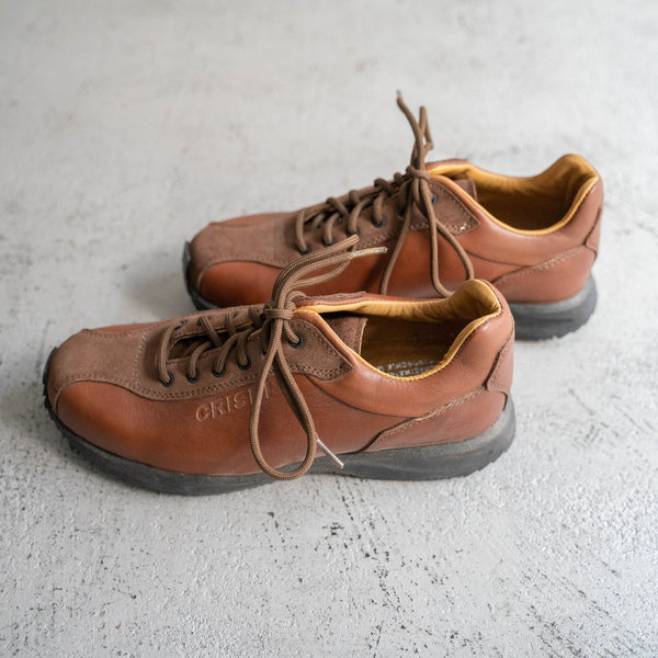 2000s Italy "CRISPI" leather sneaker 'dead stock' -red brown-