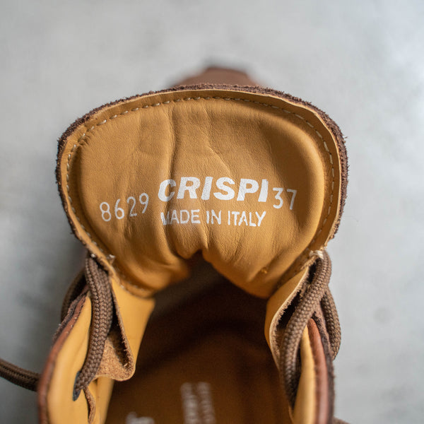 2000s Italy "CRISPI" leather sneaker 'dead stock' -red brown-