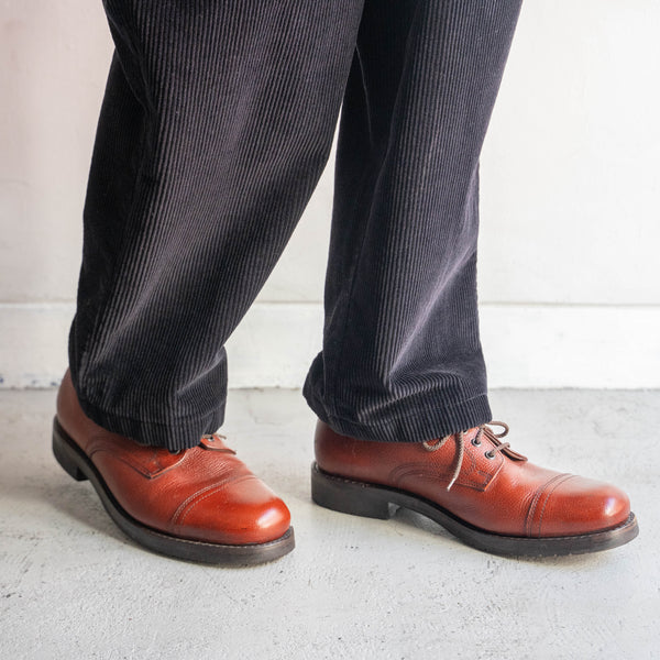 around 1990s Dutch military brown red color leather shoes 'mint condition'