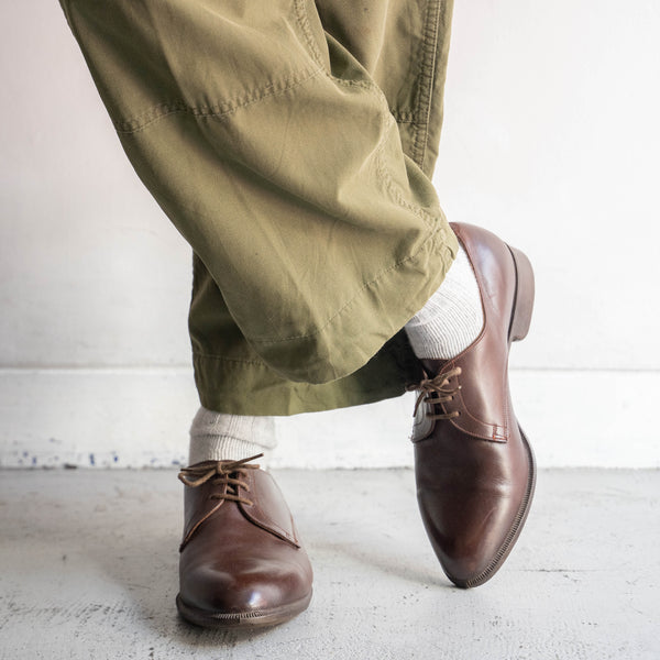 around 1990s Dutch military?  brown leather shoes -sharp silhouette-