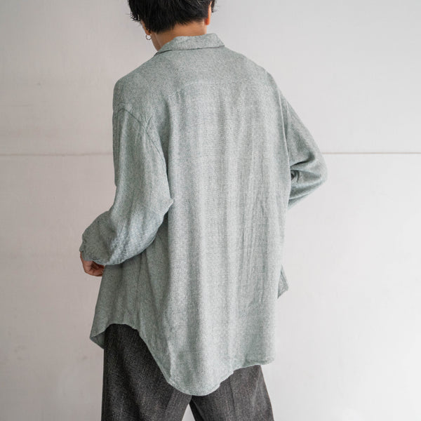 1990-00s light green based rayon 100 knit polo shirt