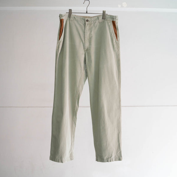 1990s ORVIS cotton 100 chino pants -leather patch-