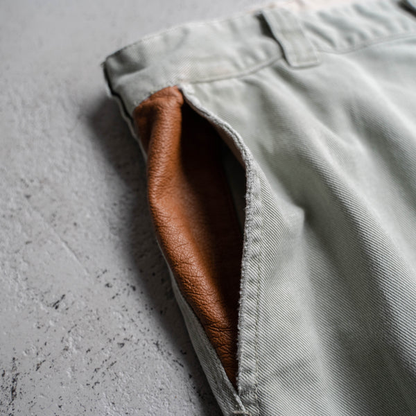 1990s ORVIS cotton 100 chino pants -leather patch-