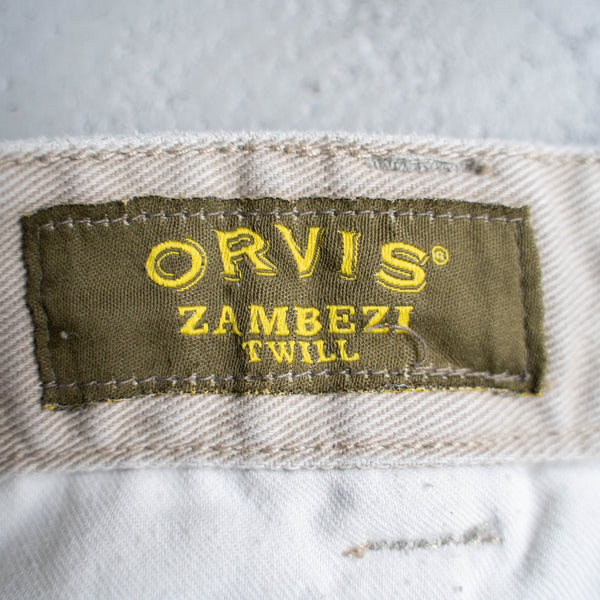 1990s ORVIS cotton 100 chino pants -leather patch-