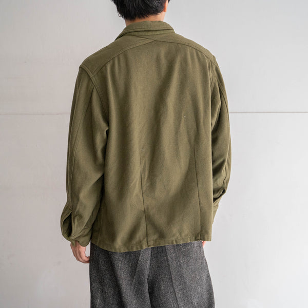 1950s U.S military dark green two pockets wool shirt jacket