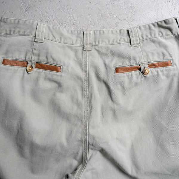 1990s ORVIS cotton 100 chino pants -leather patch-