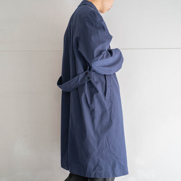 1960s French military dark navy cotton work coat