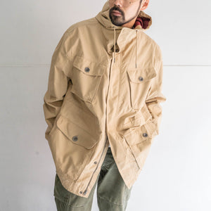 2000s 'Timberland' beige color 4pockets nylon parka -military like-