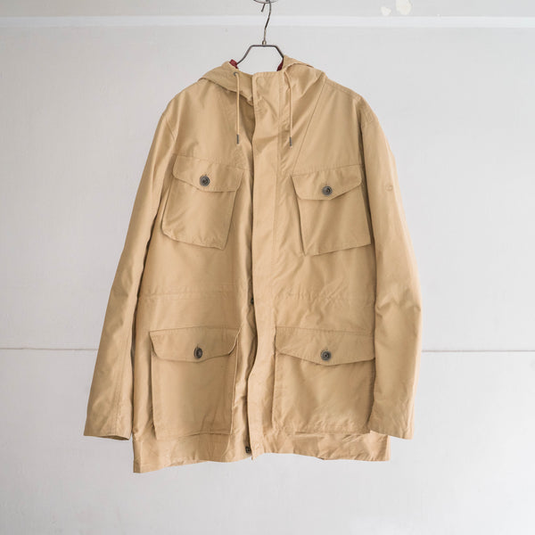 2000s 'Timberland' beige color 4pockets nylon parka -military like-