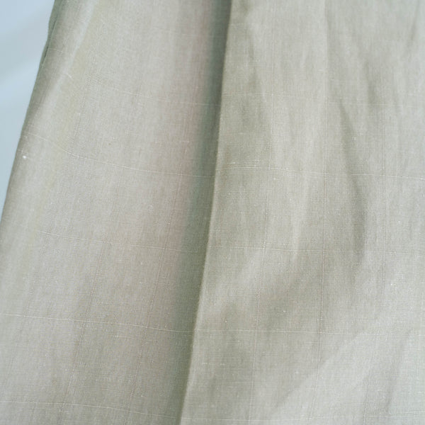 2000s green linen × viscose 2 tuck wide slacks