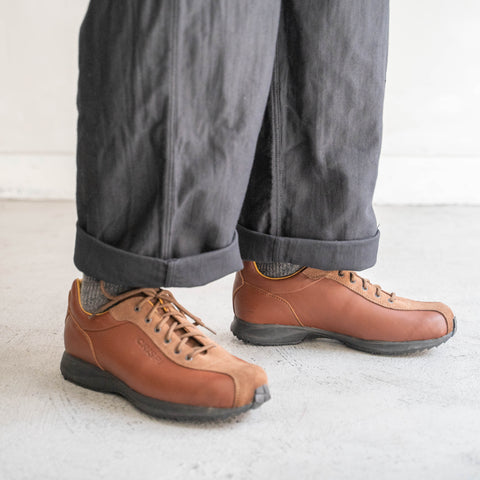 2000s Italy "CRISPI" leather sneaker 'dead stock' -red brown-