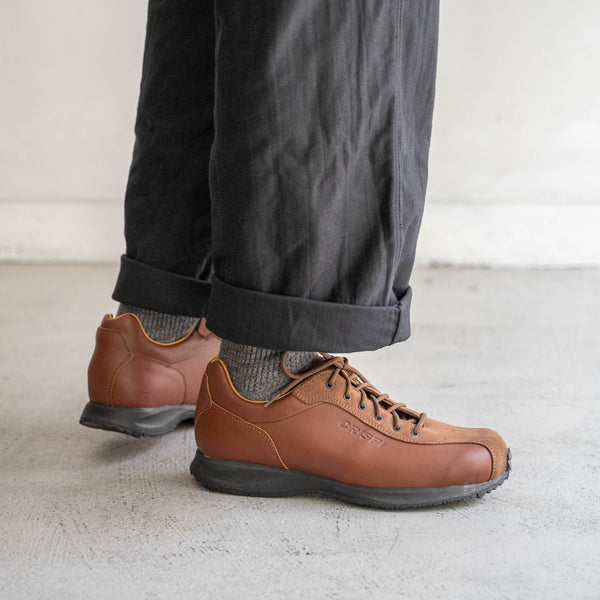 2000s Italy "CRISPI" leather sneaker 'dead stock' -red brown-