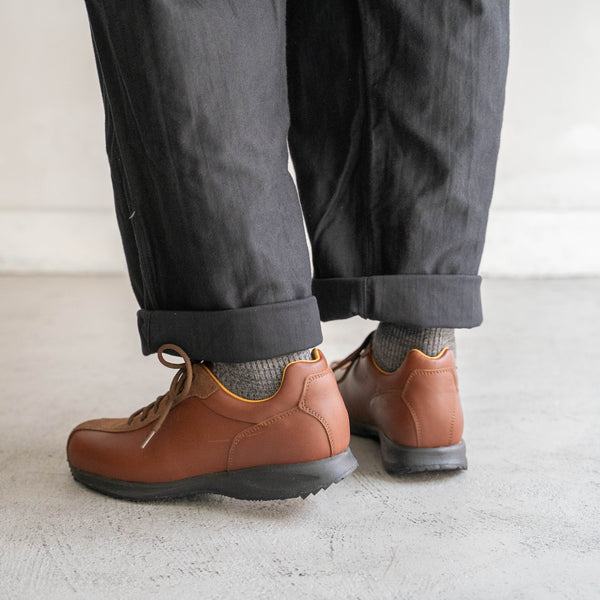 2000s Italy "CRISPI" leather sneaker 'dead stock' -red brown-