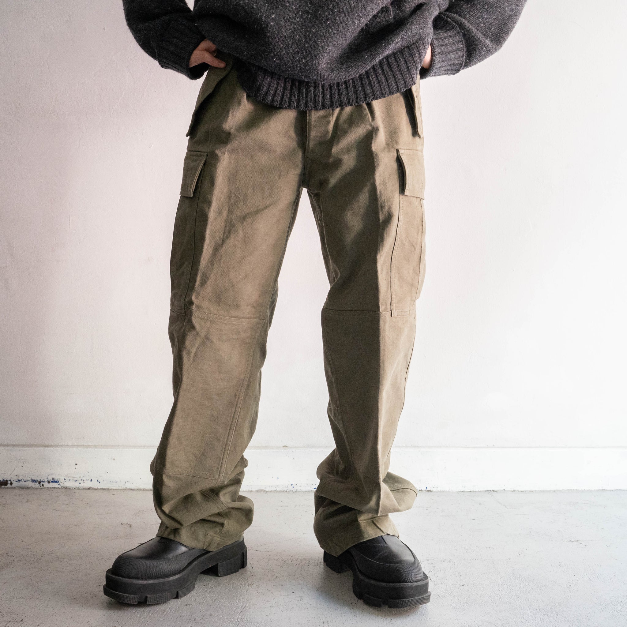 around 1970s German military german moleskin cargo pants 'with flap pockets'