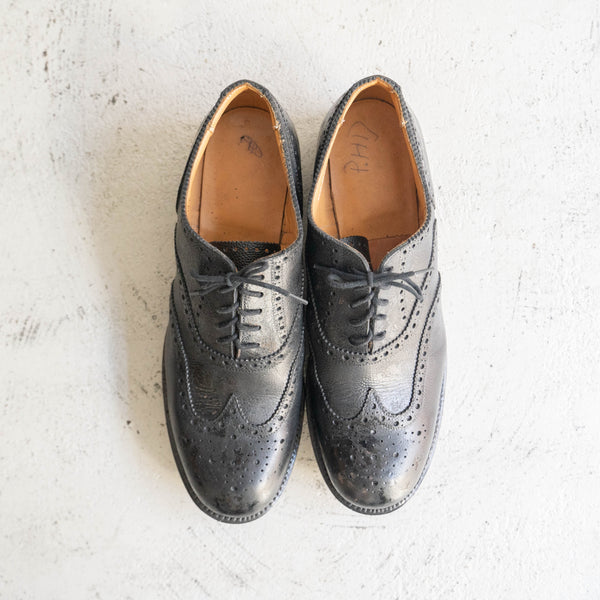 2000s British military black color wingtip leather shoes ‘used’