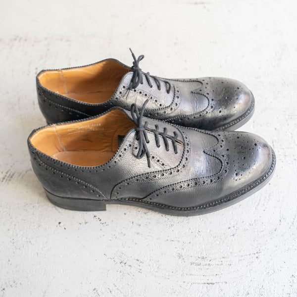 2000s British military black color wingtip leather shoes ‘used’