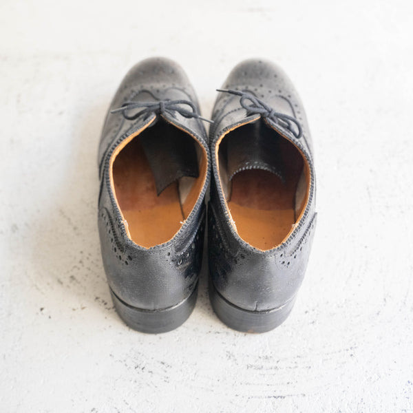 2000s British military black color wingtip leather shoes ‘used’