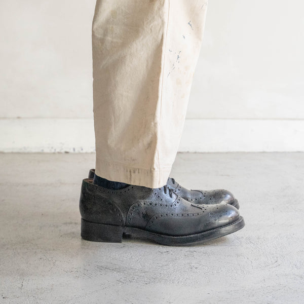 2000s British military black color wingtip leather shoes ‘used’