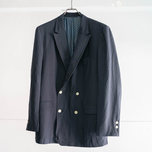around 1970s USA navy color double breasted tailored jacket