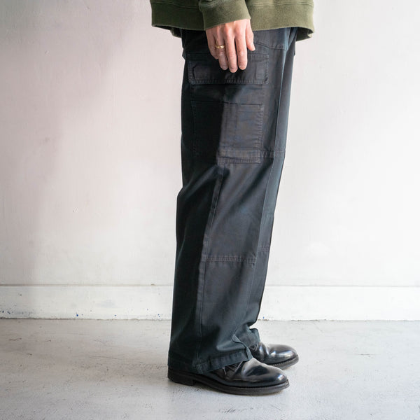 2000s British police dark green color tech cargo pants 'super fade'