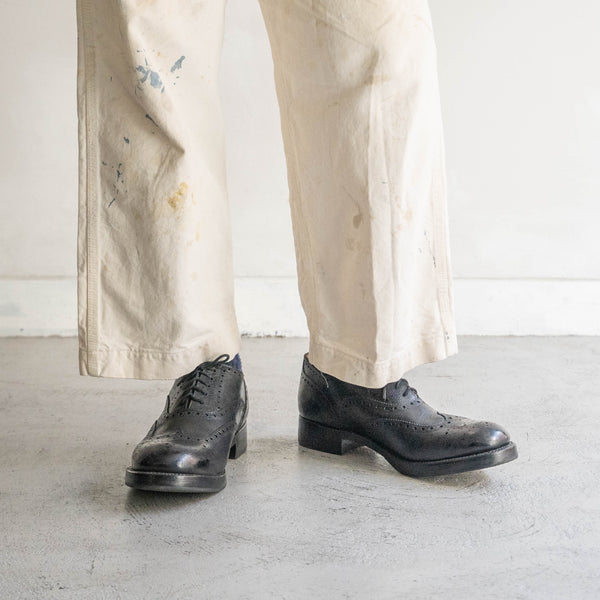 2000s British military black color wingtip leather shoes ‘used’