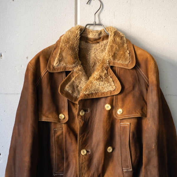 around 1970s brown suede double breasted jacket