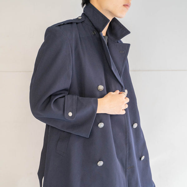 1970-80s Japan vintage japanese police double breasted coat -with belt-