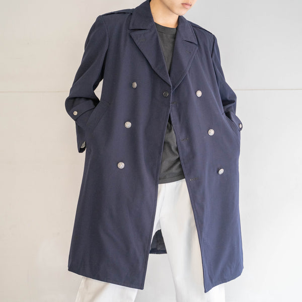 1970-80s Japan vintage japanese police double breasted coat -with belt-