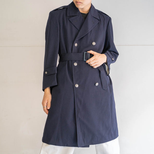 1970-80s Japan vintage japanese police double breasted coat -with belt-